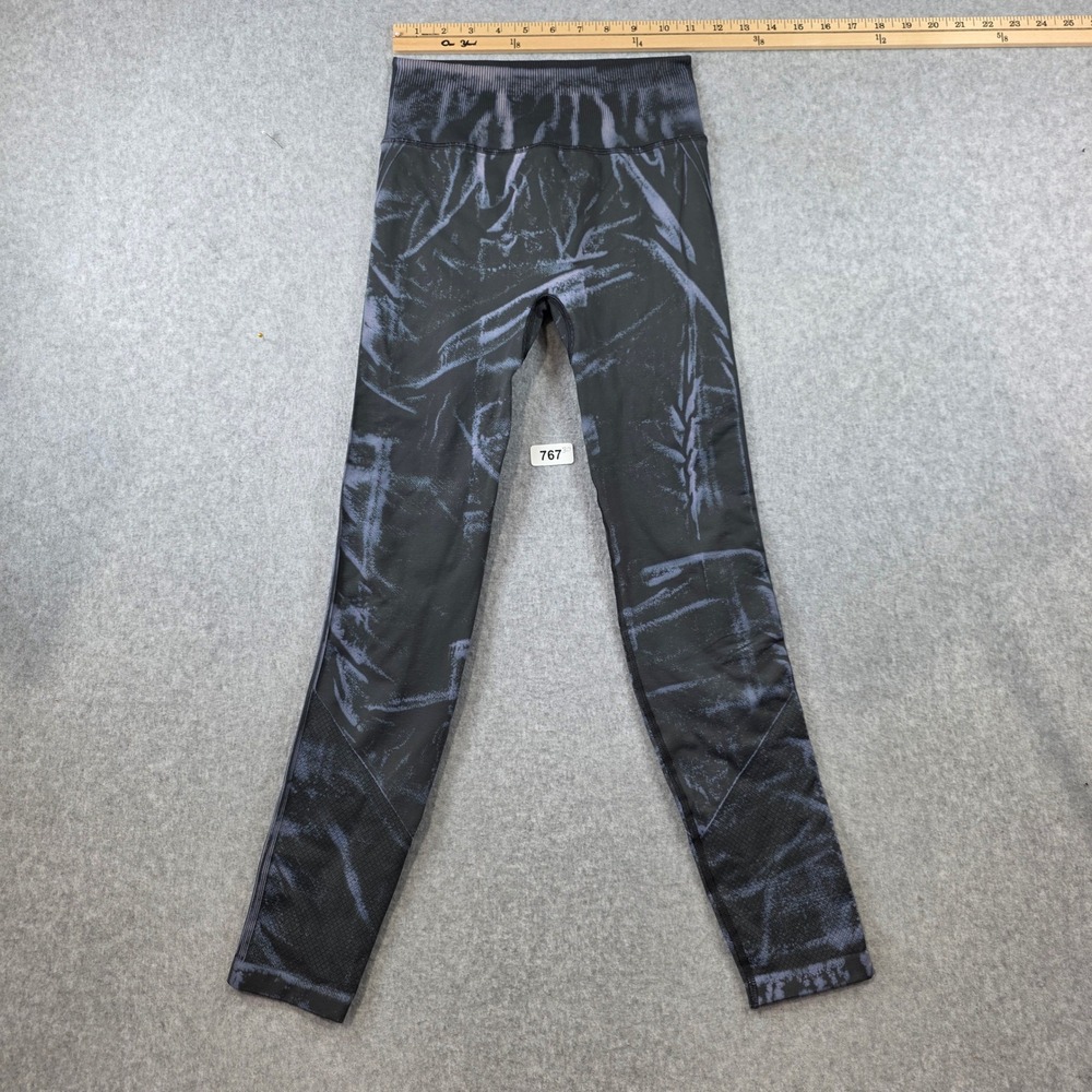 Lululemon Ebb to Street Tight II Wash Print Black Purple Leggings Size 4 Yoga
